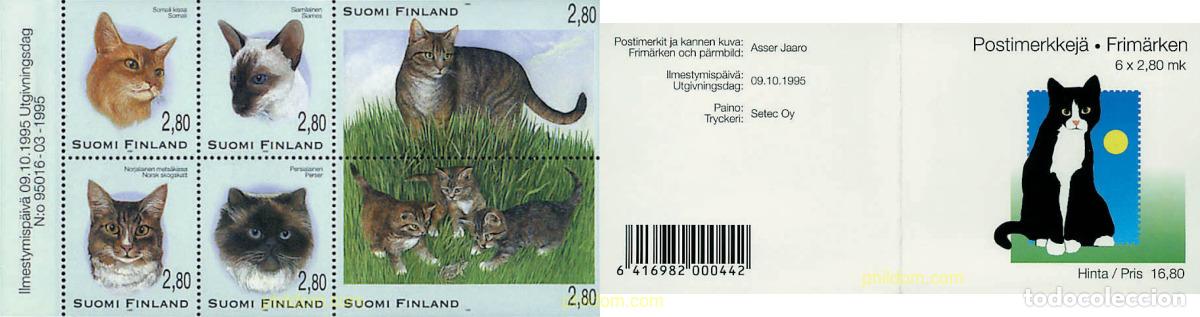 Sellos: 3220 MNH FINLANDIA 1995 DIA DEL SELLO. GATOS
