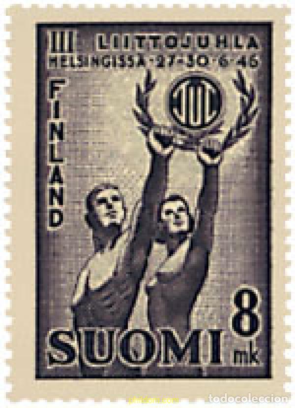 Sellos: 93411 MNH FINLANDIA 1946 3 FESTIVAL DE LA LIGA DEPORTIVA DE LOS TRABAJADORES EN HELSINKI
