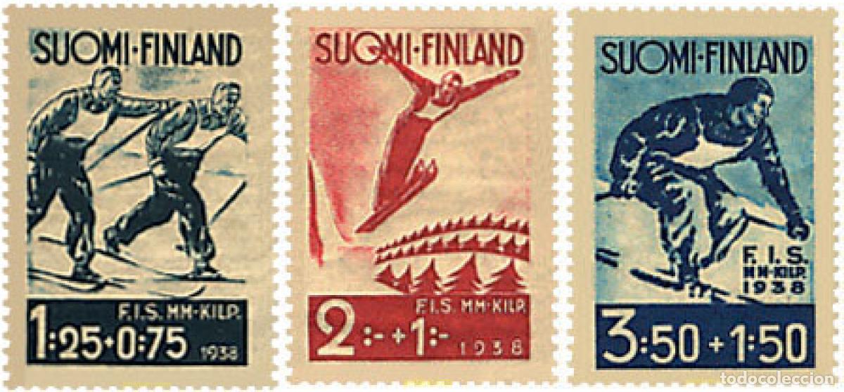 Sellos: 93394 MNH FINLANDIA 1938 CAMPEONATOS INTERNACIONALES DE ESQUI EN LAHTI