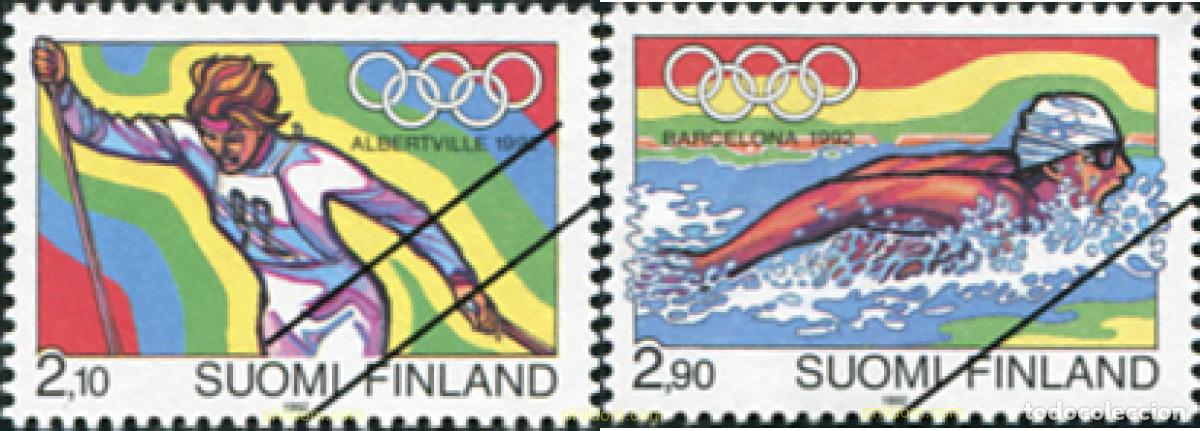 Sellos: 682040 MNH FINLANDIA 1992 25 JUEGOS OLIMPICOS VERANO BARCELONA 1992 - 16 JUEGOS OLIMPICOS INVIERNO.