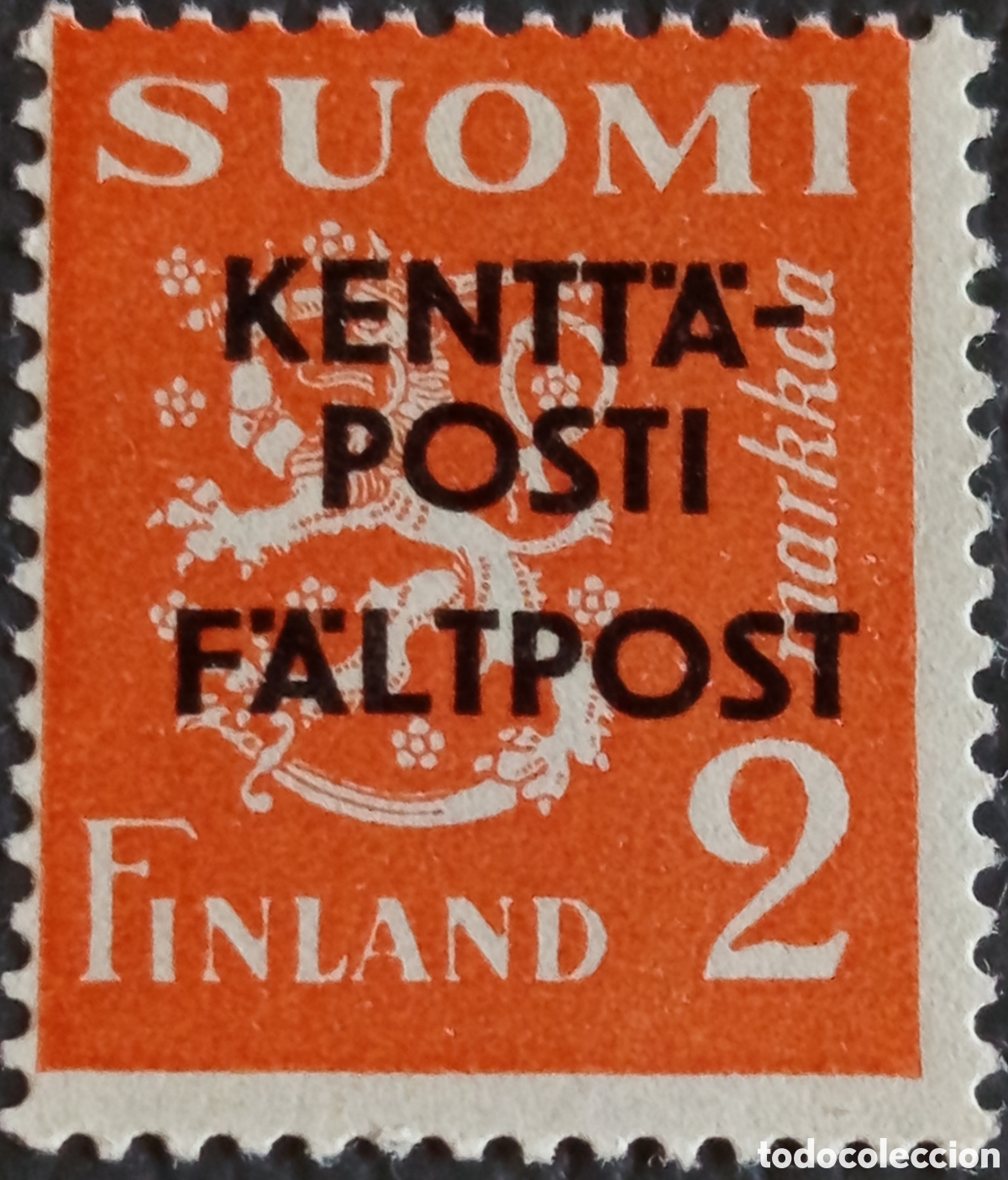 Sellos: Finlandia 1941 Correo Militar Kentt&auml;posti F&auml;ltpost 2mk Michel M3 MNH WWII