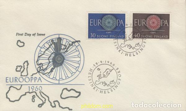 Sellos: 644966 MNH FINLANDIA 1960 EUROPA CEPT. RUEDA CON 19 RADIOS