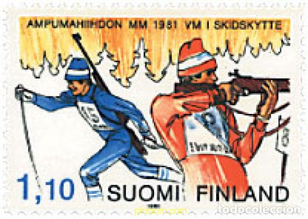 Sellos: 65335 MNH FINLANDIA 1980 CAMPEONATO DEL MUNDO DE BIATHLON EN LAHTI