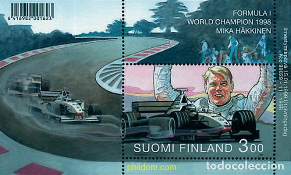 Sellos: 46573 MNH FINLANDIA 1999 HOMENAJE AL CAMPEON DEL MUNDO DE FORMULA 1 MIKA HAKKINEN