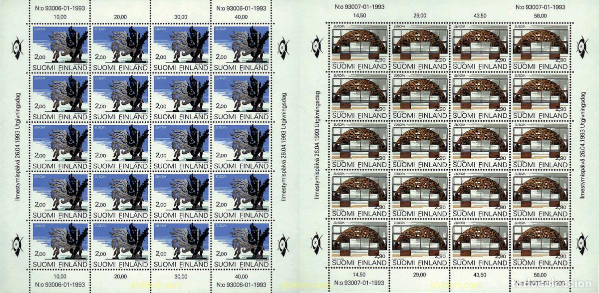 Sellos: 9041 MNH FINLANDIA 1993 EUROPA CEPT. ARTE CONTEMPORANEO
