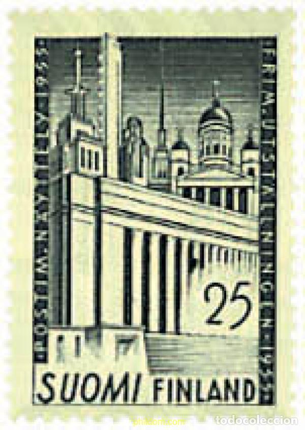 Sellos: 87605 MNH FINLANDIA 1955 EXPOSICION FILATELICA NACIONAL EN HELSINKI