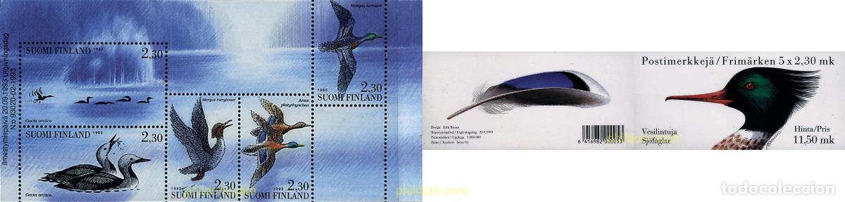 Sellos: 2817 MNH FINLANDIA 1993 AVES ACUATICAS