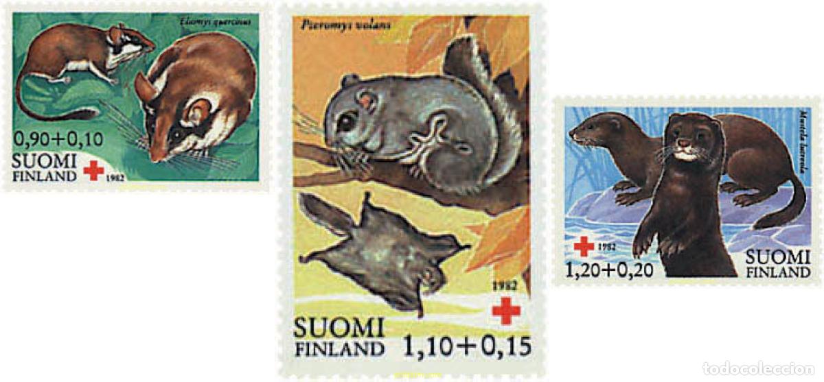 Sellos: 87634 MNH FINLANDIA 1982 PRO CRUZ ROJA. FAUNA