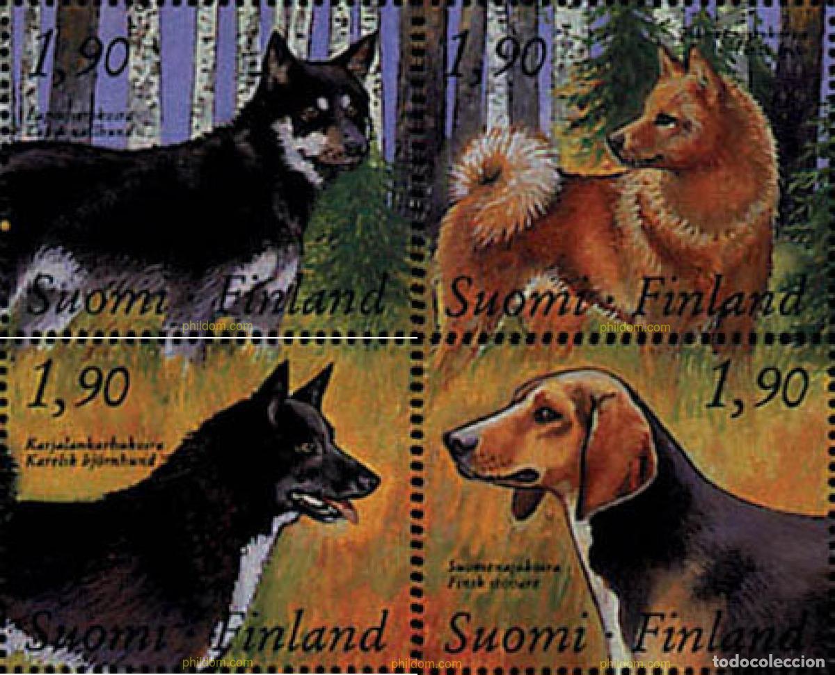 Sellos: 125806 MNH FINLANDIA 1989 CENTENARIO DE LA CRIA CANINA EN FINLANDIA