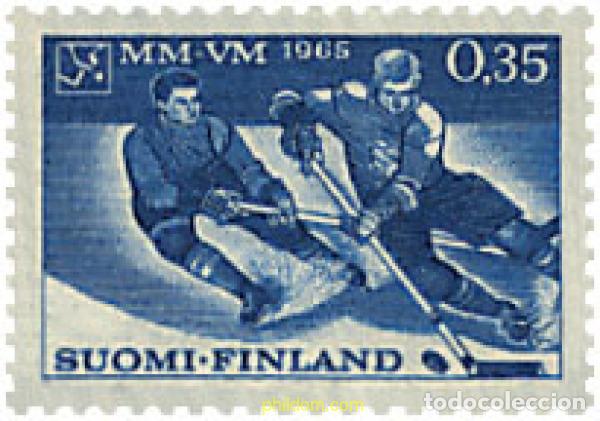 Sellos: 65319 MNH FINLANDIA 1965 CAMPEONATOS MUNDIALES DE HOCKEY SOBRE HIELO
