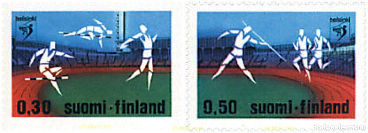 Sellos: 65322 MNH FINLANDIA 1971 CAMPEONATOS DE EUROPA DE ATLETISMO EN HELSINKI