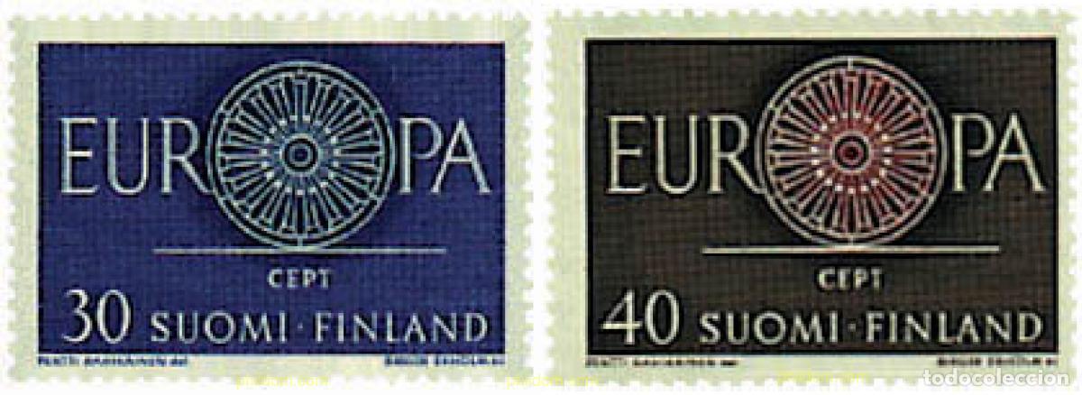 Sellos: 87610 MNH FINLANDIA 1960 EUROPA CEPT. RUEDA CON 19 RADIOS