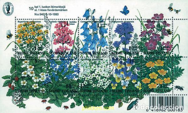 Sellos: 89133 MNH FINLANDIA 1994 FLORES SILVESTRES