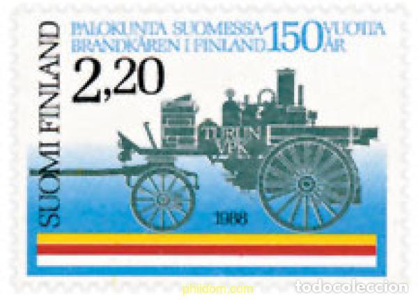 Sellos: 103204 MNH FINLANDIA 1988 150 ANIVERSARIO DEL CUERPO DE BOMBEROS