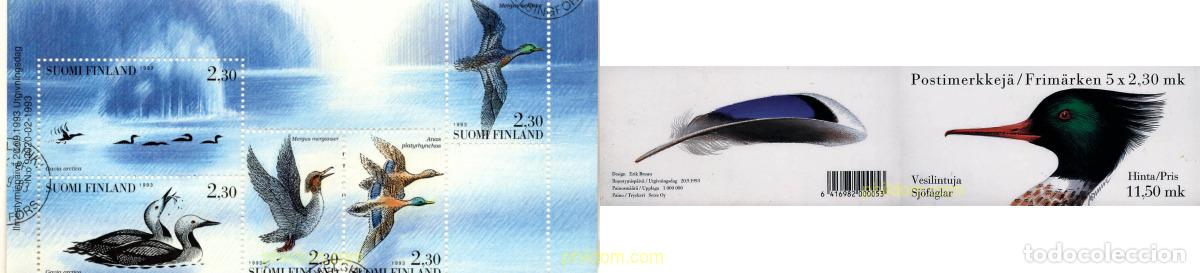 Sellos: 791034 USED FINLANDIA 1993 AVES ACUATICAS