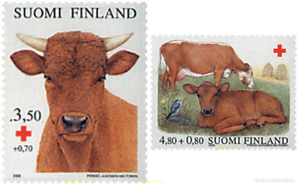 Sellos: 87716 MNH FINLANDIA 2000 PRO CRUZ ROJA. BOVINOS FINLANDESES