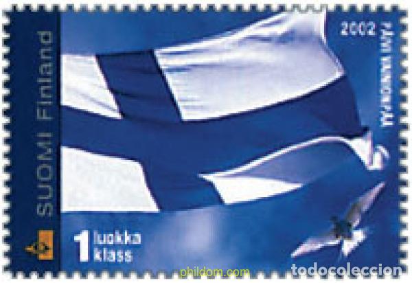 Sellos: 87231 MNH FINLANDIA 2002 BANDERA NACIONAL