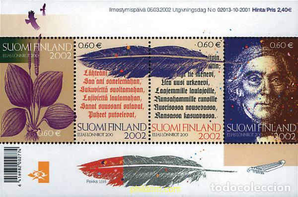 Sellos: 87237 MNH FINLANDIA 2002 200 ANIVERSARIO DEL NACIMIENTO DE ELIAS LONNROT