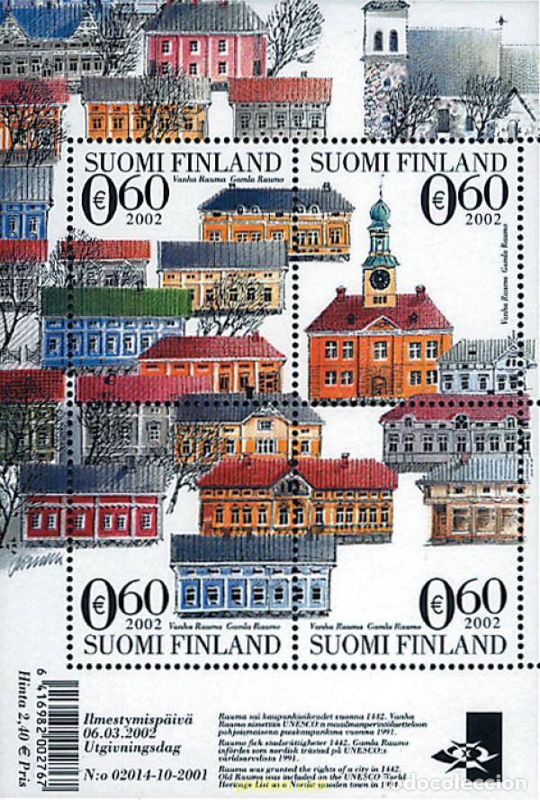 Sellos: 87239 MNH FINLANDIA 2002 CIUDAD ROMANA DE RAUMA