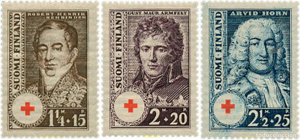 Sellos: 102452 MNH FINLANDIA 1936 A BENEFICIO DE LA CRUZ ROJA. HOMBRES DE ESTADO