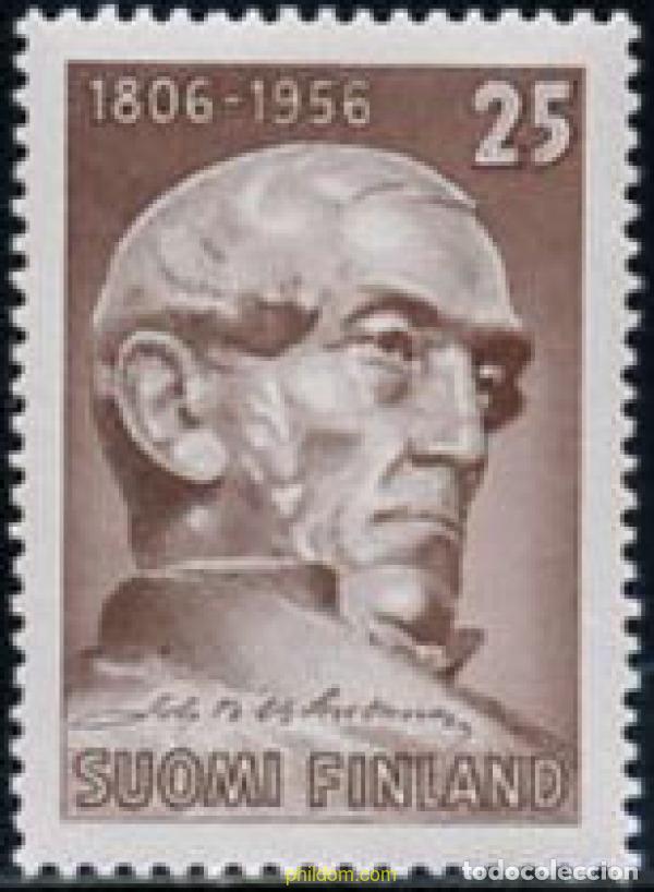 Sellos: 210392 HINGED FINLANDIA 1956 150 ANIVERSARIO DEL NACIMIENTO DE JOHAN VILHELM SNELLMAN