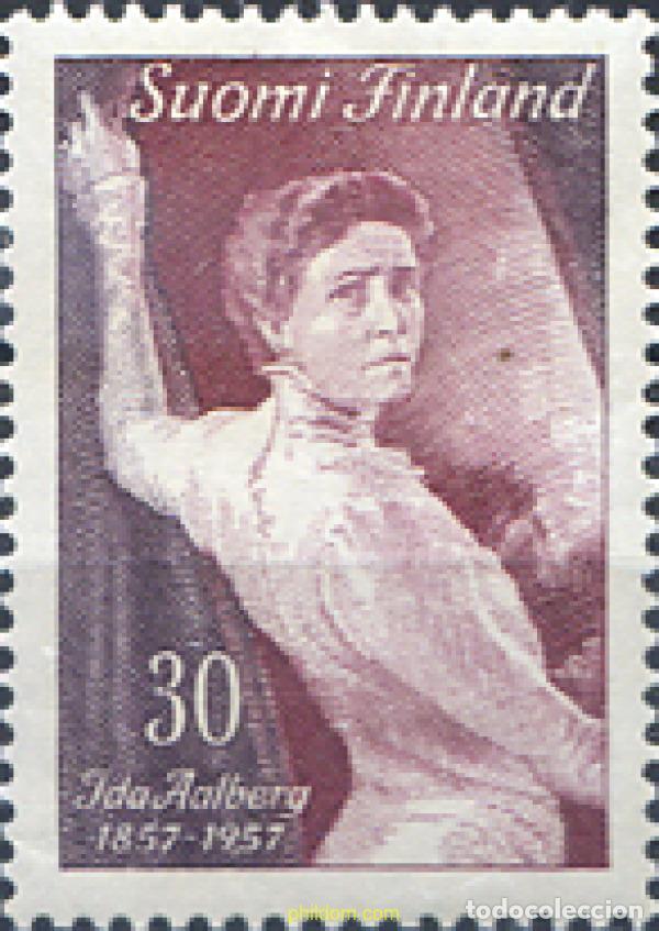 Sellos: 102702 MNH FINLANDIA 1957 CENTENARIO DEL NACIMIENTO DE IDA AALBERG