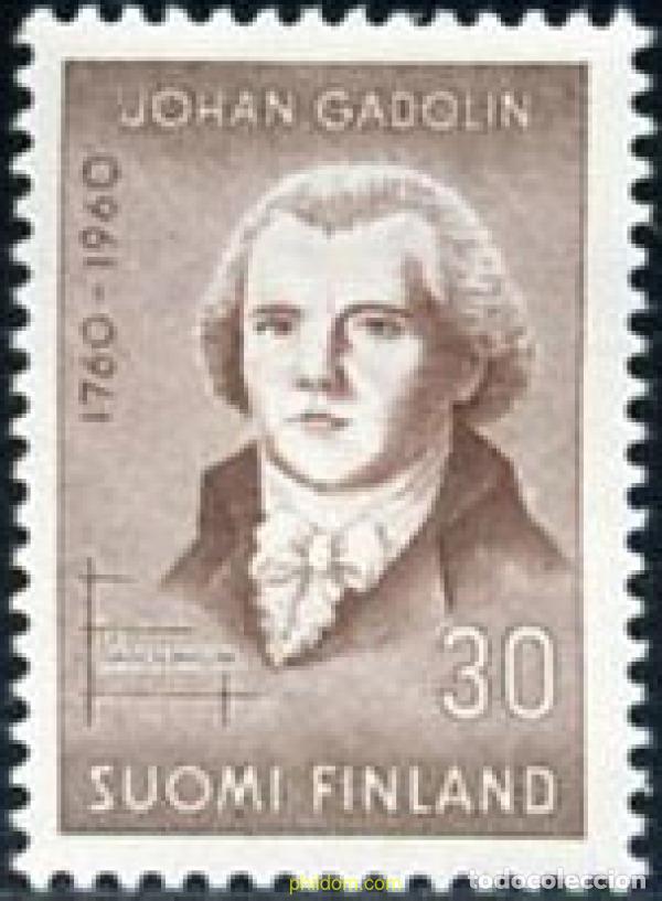 Sellos: 102735 MNH FINLANDIA 1960 BICENTENARIO DEL NACIMIENTO DE JOHAN GADOLIN