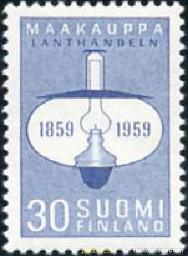 Sellos: 210371 HINGED FINLANDIA 1959 CENTENARIO DEL LIBRE COMERCIO RURAL