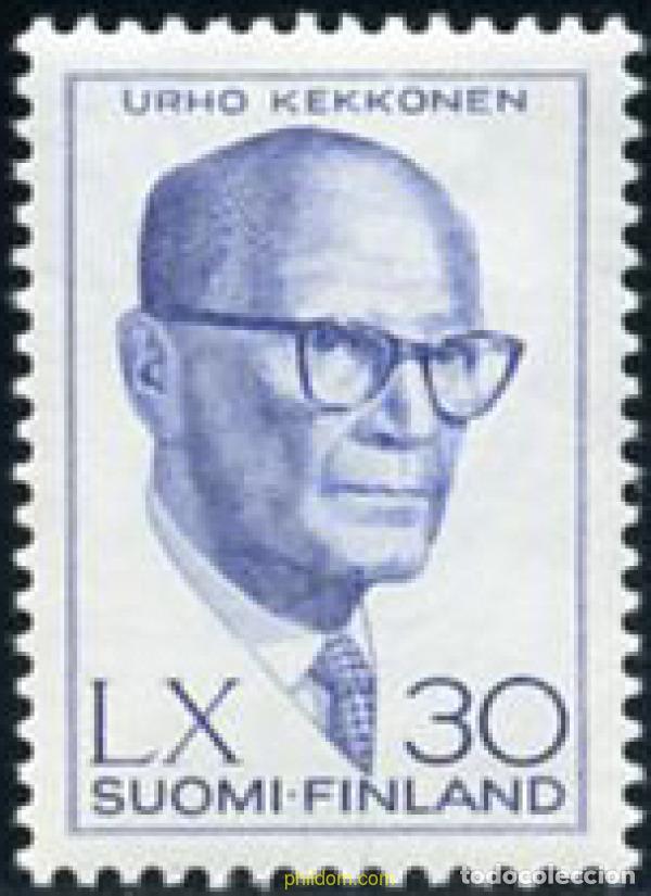 Sellos: 210365 HINGED FINLANDIA 1960 60 ANIVERSARIO DEL PRESIDENTE URHO KEKKONEN