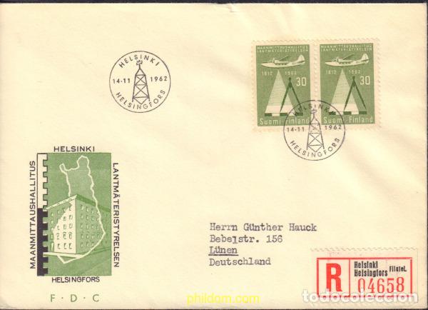 Sellos: 434707 MNH FINLANDIA 1962 150 ANIVERSARIO DEL CATASTRO