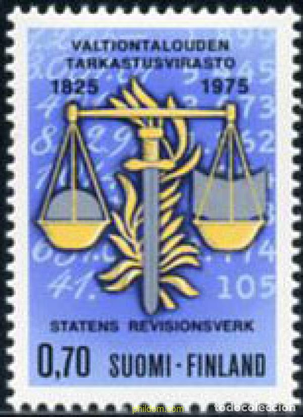 Sellos: 102967 MNH FINLANDIA 1975 150 ANIVERSARIO DEL CONTROL DE LA ECONOMIA PUBLICA