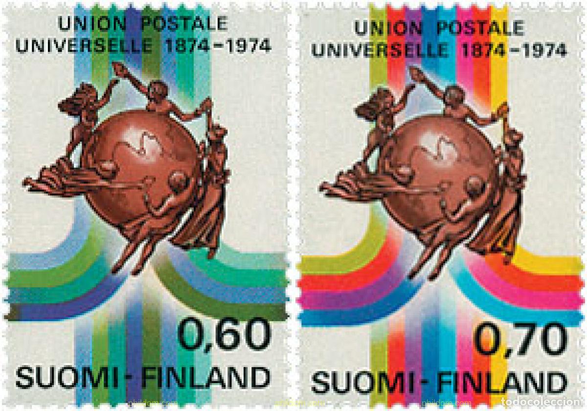 Sellos: 102960 MNH FINLANDIA 1974 CENTENARIO DEL UPU