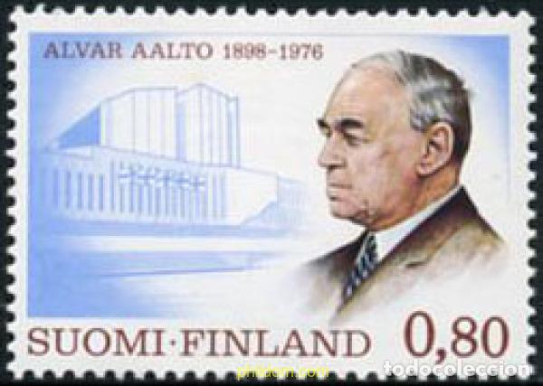 Sellos: 103018 MNH FINLANDIA 1976 HOMENAJE A ALVAR AALTO