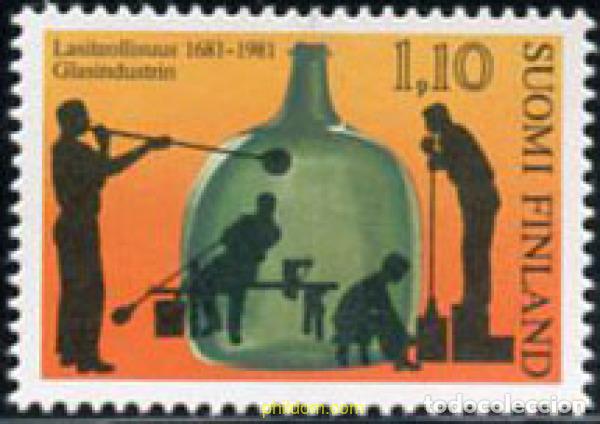 Sellos: 103071 MNH FINLANDIA 1981 300 ANIVERSARIO DE LA VIDRIERIA DE UUSIKAUPUNKI