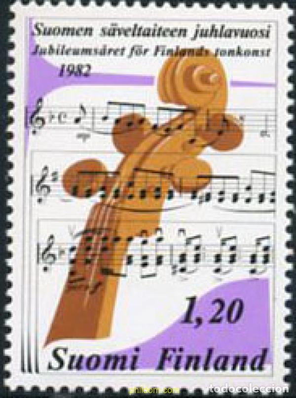 Sellos: 103096 MNH FINLANDIA 1982 JUBILEO DE LA MUSICA FINLANDESA
