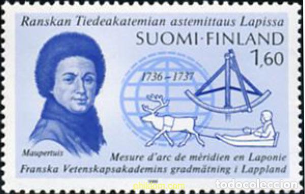 Sellos: 103180 MNH FINLANDIA 1986 250 ANIVERSARIO DE LAS MEDIDAS DE ARCOS DE MERIDIANO POR MAUPERTUIS EN LA