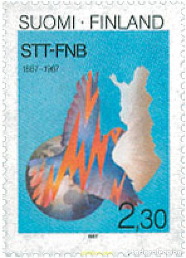 Sellos: 103193 MNH FINLANDIA 1987 CENTENARIO DE LA AGENCIA FINLANDESA DE PRENSA STT-FNB