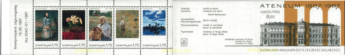 Sellos: 105569 MNH FINLANDIA 1987 CENTENARIO DEL MUSEO DE ARTE NACIONAL DEL ATHENEUM