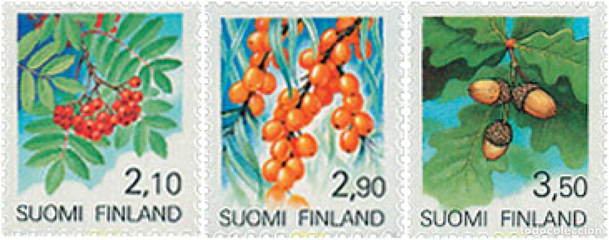 Sellos: 103253 MNH FINLANDIA 1991 FRUTOS DEL BOSQUE