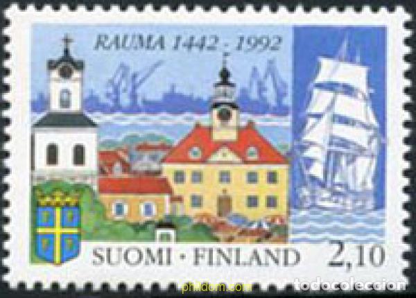 Sellos: 103274 MNH FINLANDIA 1992 550 ANIVERSARIO DE LA CIUDAD DE RAUMA