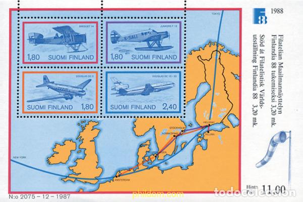 Sellos: 103202 MNH FINLANDIA 1988 FINLANDIA 88. EXPOSICION FILATELICA INTERNACIONAL
