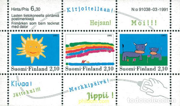 Sellos: 103262 MNH FINLANDIA 1991 CONCURSO DE DIBUJO INFANTIL