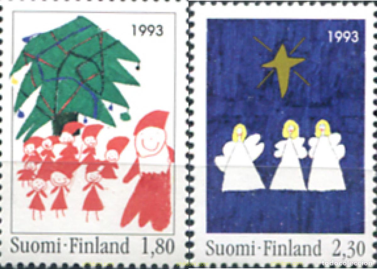 Sellos: 103306 MNH FINLANDIA 1993 NAVIDAD. DIBUJOS DE NI&Ntilde;OS