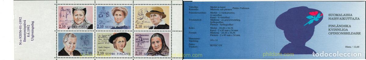 Sellos: 216283 MNH FINLANDIA 1992 FINLANDESAS EMINENTES