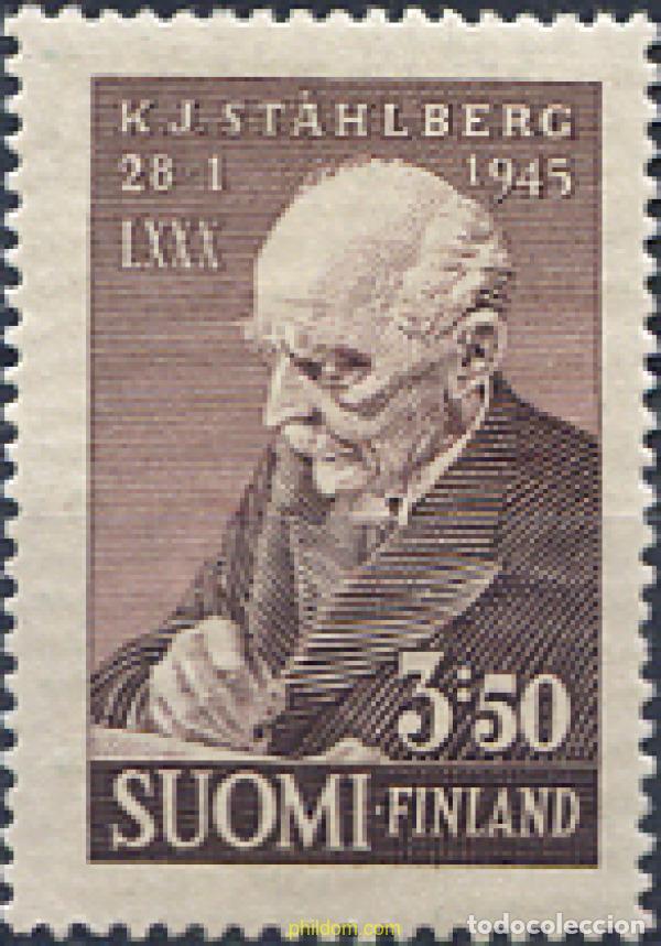 Sellos: 103488 MNH FINLANDIA 1945 80 ANIVERSARIO DEL NACIMIENTO DE KAARLO JUHO STAHLBERG