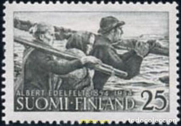 Sellos: 210395 HINGED FINLANDIA 1954 CENTENARIO DEL NACIMIENTO DE ALBERT EDELFELT