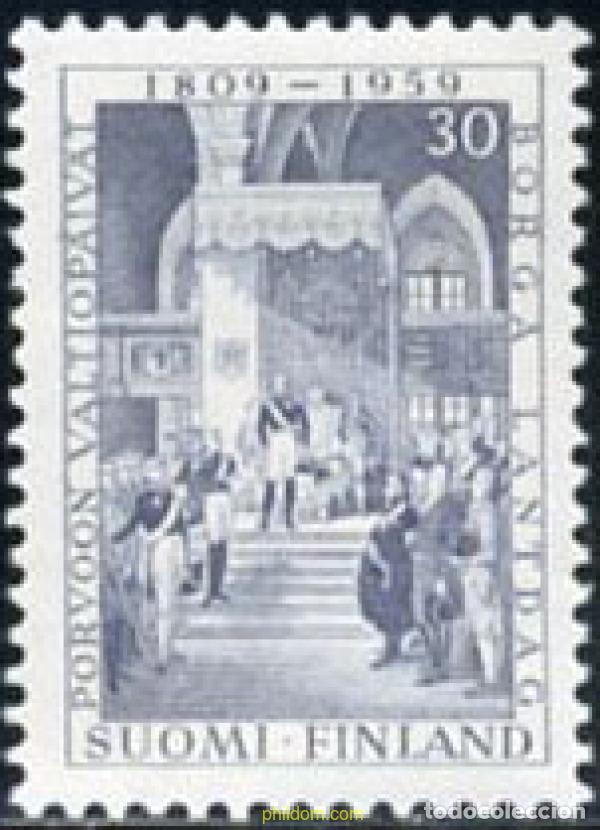 Sellos: 103590 MNH FINLANDIA 1959 150 ANIVERSARIO DE LA PRIMERA REUNION DE LA ASAMBLEA DE PORVOO