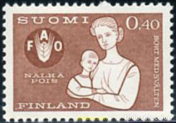 Sellos: 103611 MNH FINLANDIA 1963 CAMPA&Ntilde;A MUNDIAL CONTRA EL HAMBRE