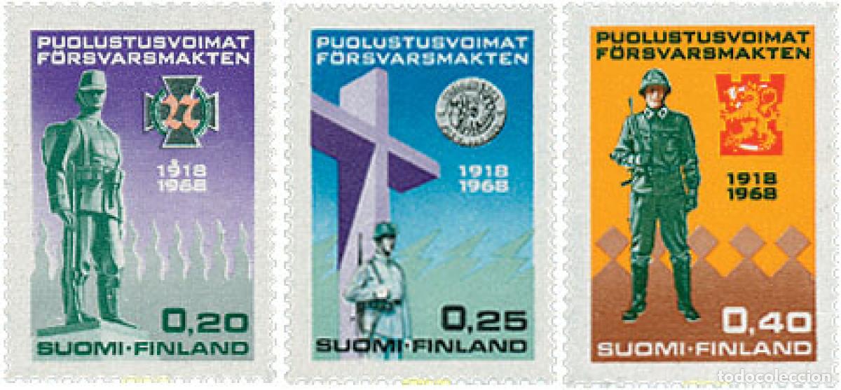 Sellos: 103653 MNH FINLANDIA 1968 50 ANIVERSARIO DE LA DEFENSA NACIONAL