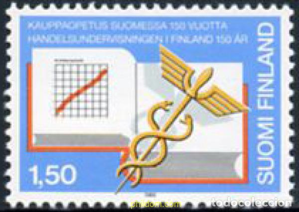 Sellos: 109747 MNH FINLANDIA 1989 150 ANIVERSARIO DE LA ENSE&Ntilde;ANZA COMERCIAL DE FINLANDIA